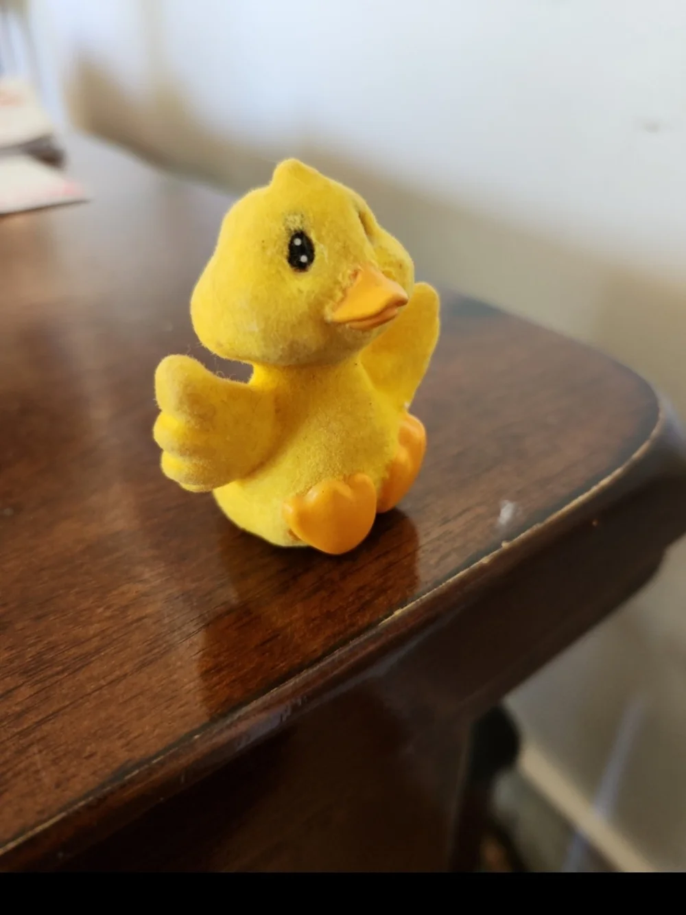 VINTAGE HALLMARK FLOCKED MINIATURE YELLOW DUCK EASTER FIGURINE